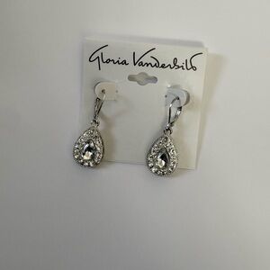 Gloria Vanderbilt Sparkling Silver Drop Earrings